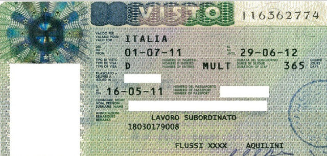Документы на визу в италию