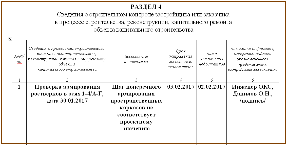 Образец заполнения общего журнала работ при капитальном ремонте